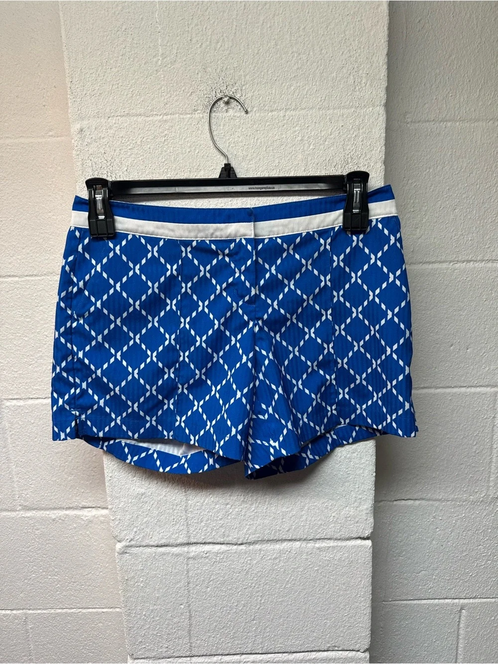 Slazenger Blue and White Diamond-Print Athletic Shorts